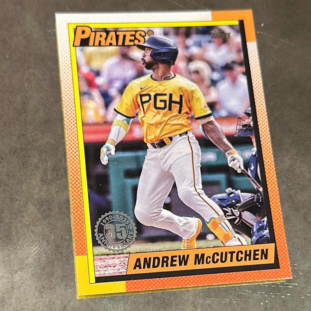 Pirates Baseball Card with Yellow and White Uniform